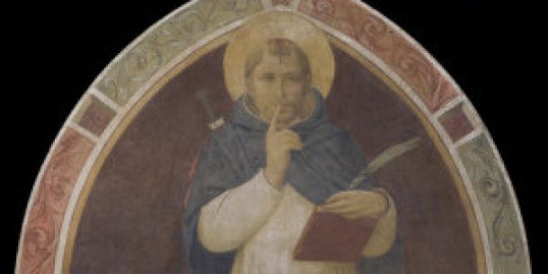 Museo di San Marco, Chiostro di Sant'Antonino, lato ovest, Beato Angelico, lunetta con San Pietro Martire, dopo il restauro