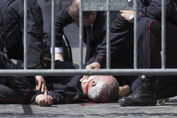 Sparatoria Palazzo Chigi, a terra ferito il brigadiere Giuseppe Giangrande