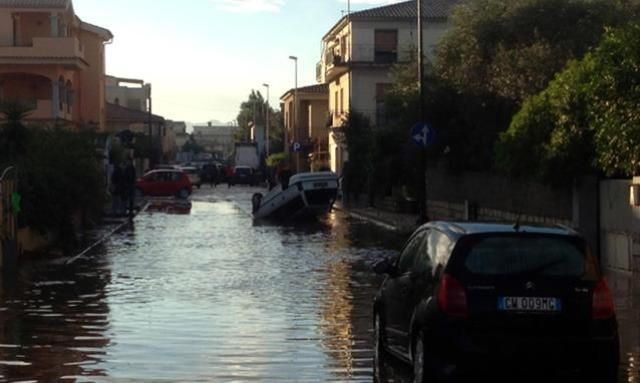 Un'immagine dei danni dell'alluvione in Sardegna