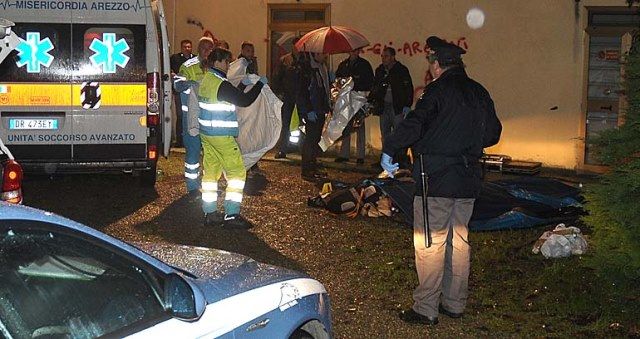 Il luogo del delitto nell'area Pionta di Arezzo