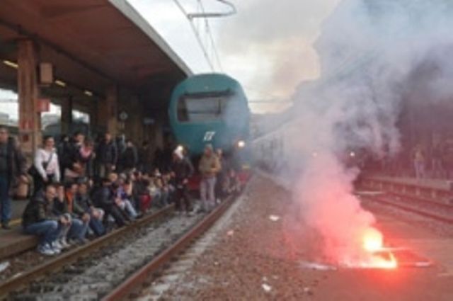 La protesta dei Forconi a Genova Brignole
