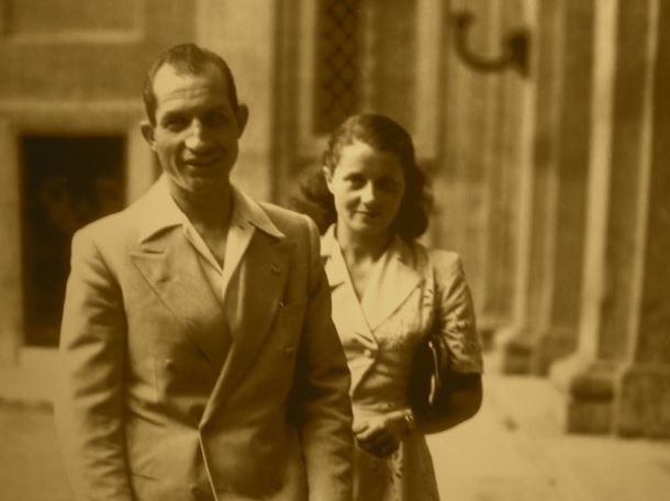 Gino Bartali con la moglie Adriana