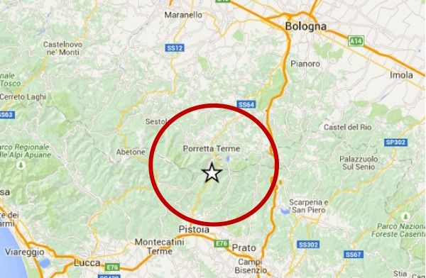 La zona dell'epicentro del terremoto