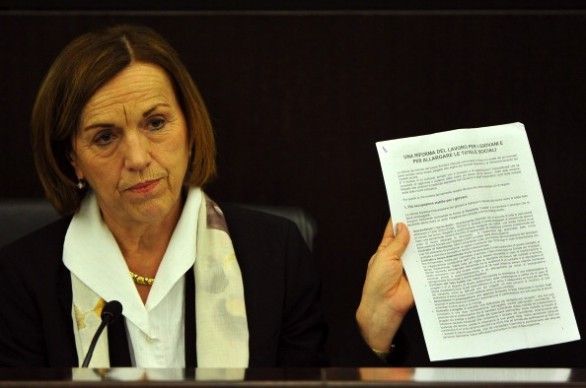 Il Ministro del Lavoro Elsa Fornero