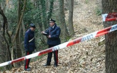 Il bosco dove i carabinieri di Bibbiena hanno rinvenuto i due cadaveri