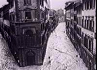 Via Panzani inondata dall'Arno, il 4 novembre '66: Giannini mise il microfono fuori di finestra per far capire il disastro ai vertici Rai