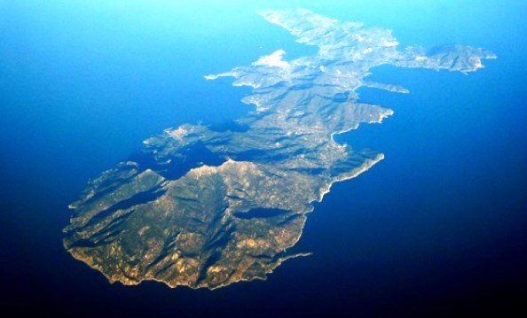 Un'immagine aerea dell'Isola d'Elba