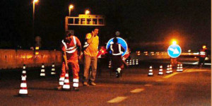 Lavori notturni in autostrada
