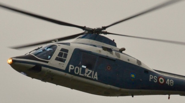 Un elicottero A109 dell'8° reparto volo della Polizia di Stato