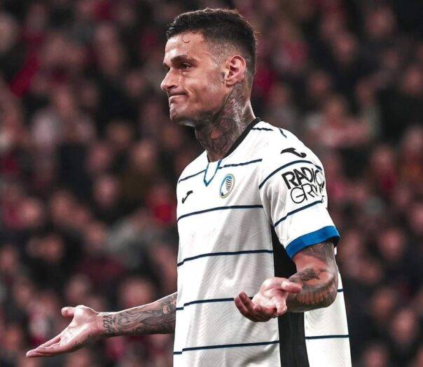 Scamacca goleador della serata a Liverpool (foto FB Atalanta Calcio)