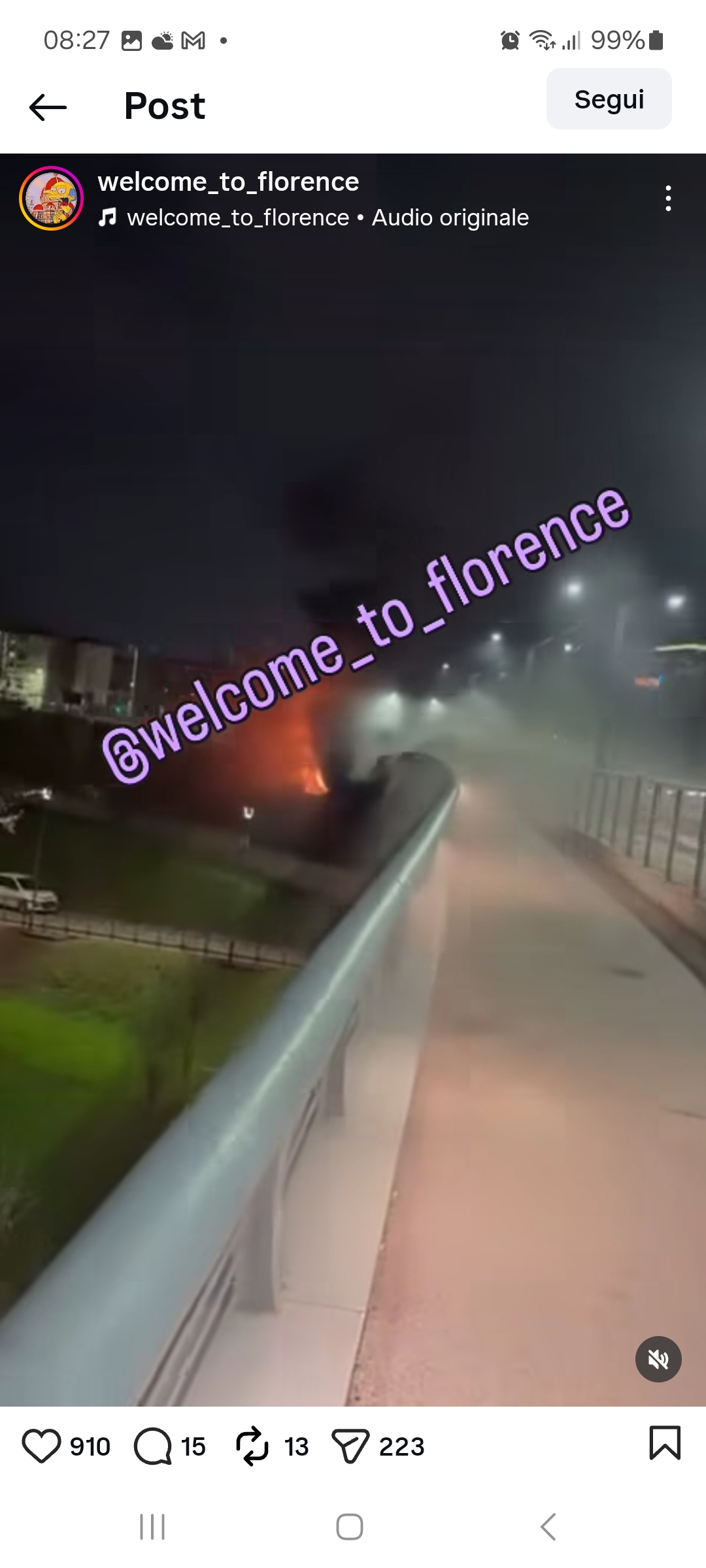 firenzio incendio al ponte di san donato tramvia interrotta bus sostitutivi da Firenzepost.it firenzio incendio al ponte di san donato tramvia interrotta bus sostitutivi
