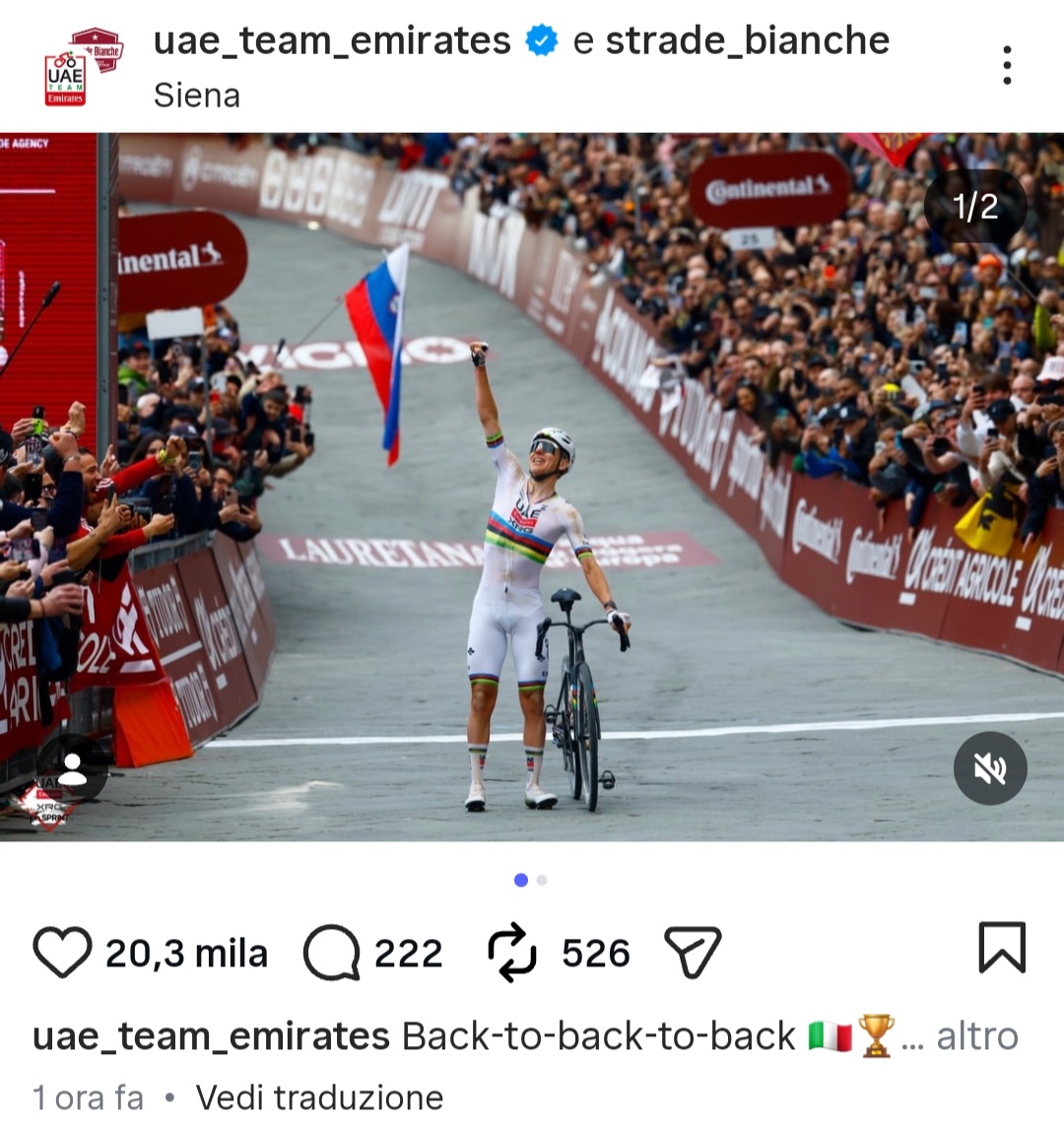 Strade Bianche 2026: poker di Pogacar, nessuno come lui a Siena